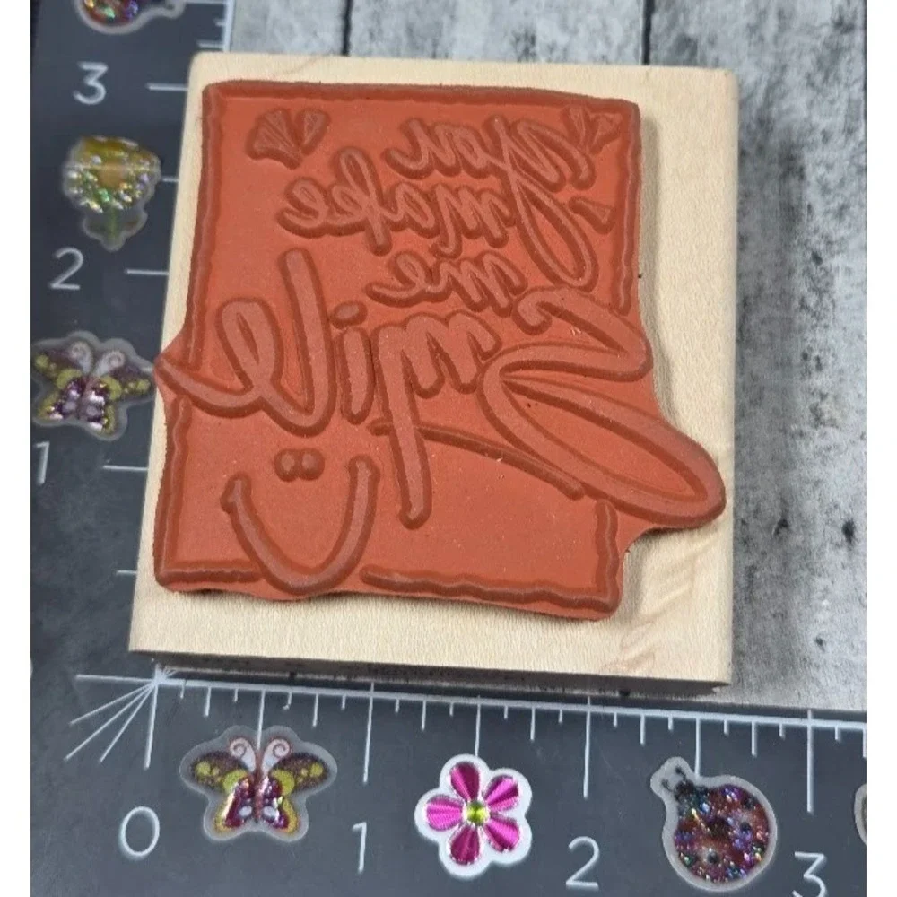 DeNami Design You Make Me Smile 1997 Rubber Stamp Wood #V113